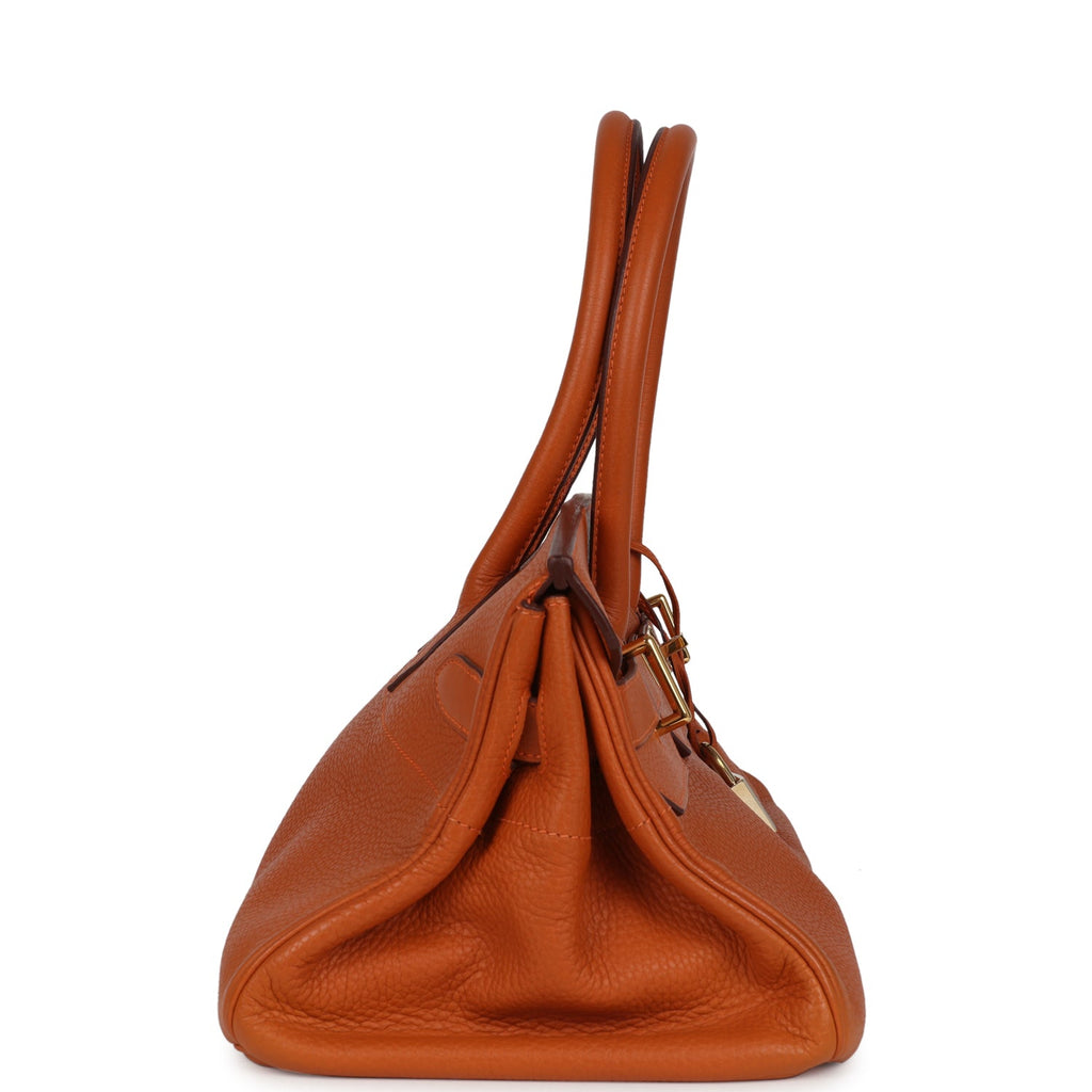 Vintage Hermes Shoulder Birkin 42 JPG Orange Clemence Gold Hardware