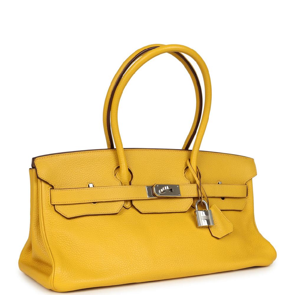 Vintage Hermes Shoulder Birkin 42 JPG Soleil Clemence Palladium Hardware