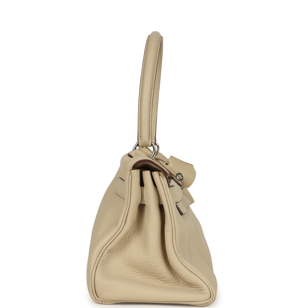 Vintage Hermes Shoulder Kelly 42 JPG Parchemin Clemence Palladium Hardware