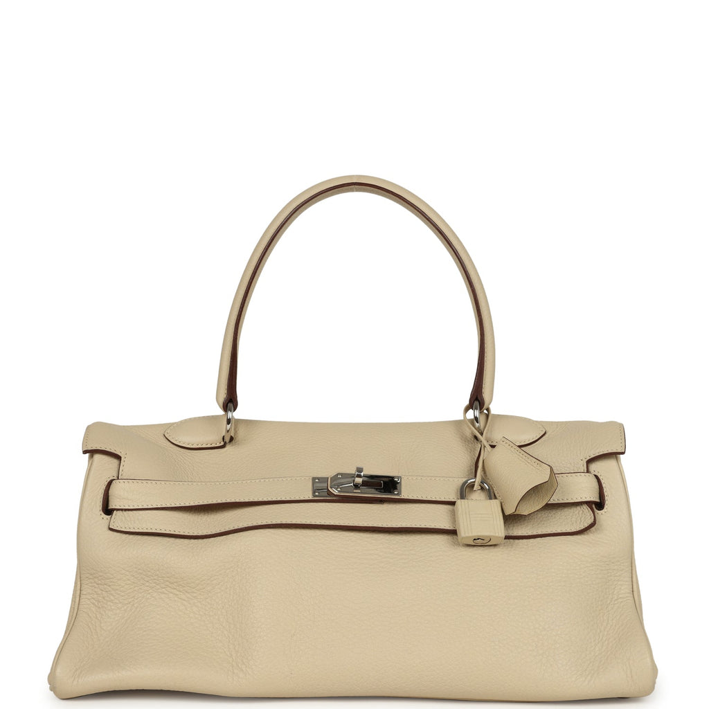 Vintage Hermes Shoulder Kelly 42 JPG Parchemin Clemence Palladium Hardware