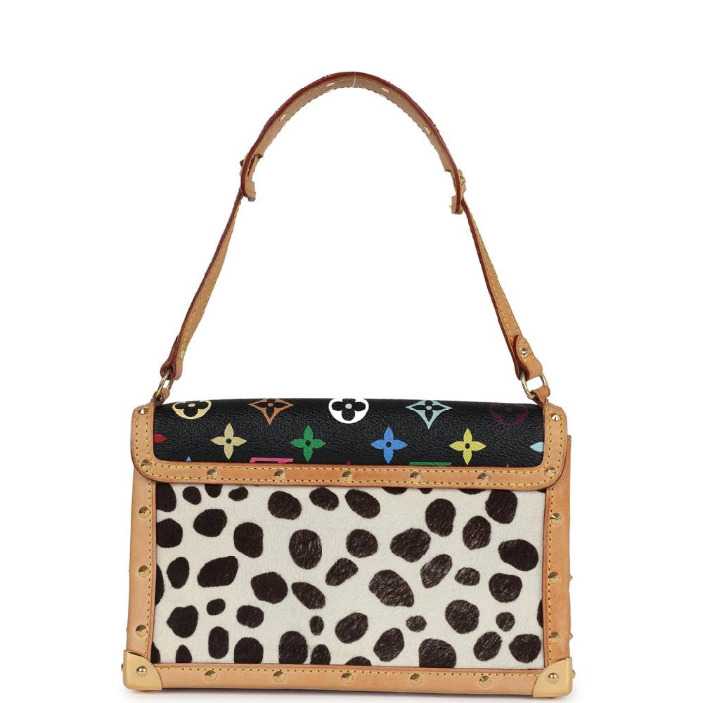 Vintage Louis Vuitton X Murakami Dalmatian Pochette Black Multicolor Gold Hardware