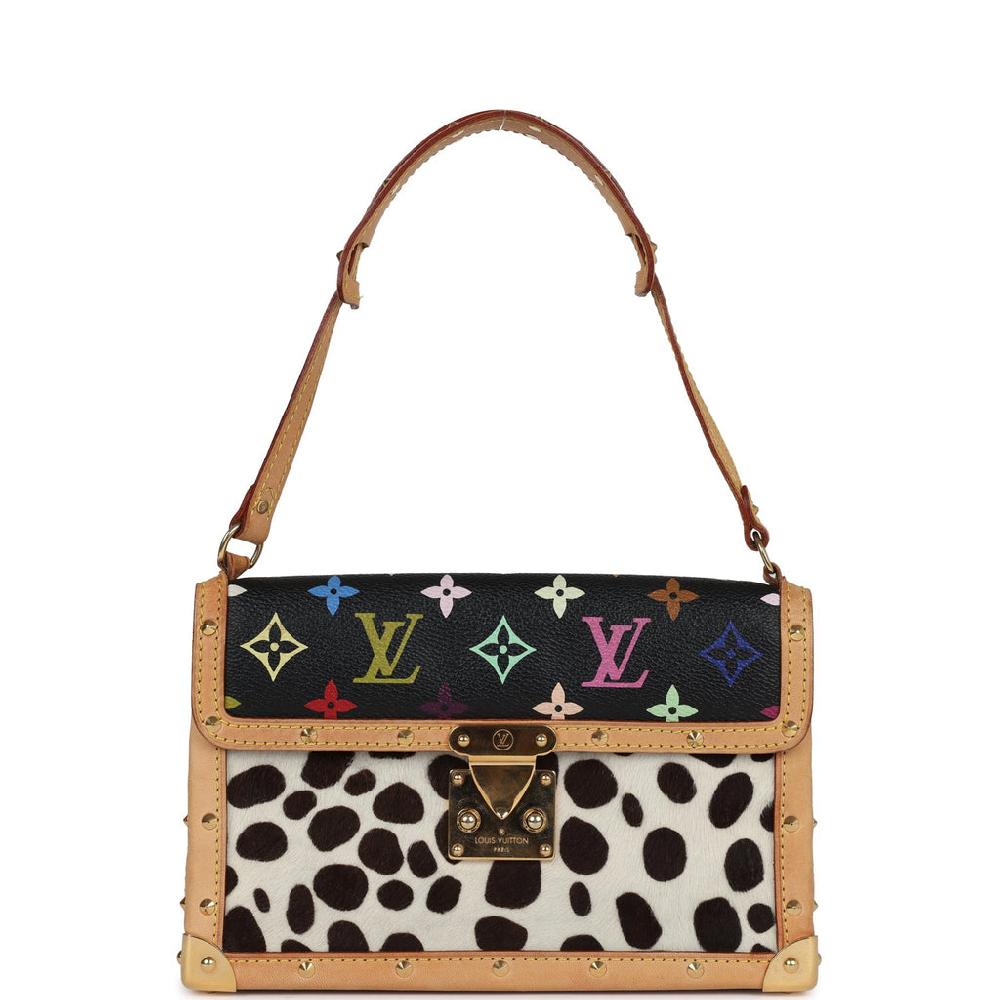 Vintage Louis Vuitton X Murakami Dalmatian Pochette Black Multicolor Gold Hardware