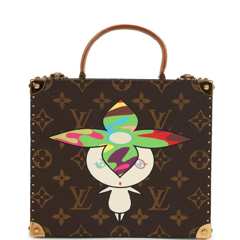 Vintage Louis Vuitton x Takashi Murakami Flower Head Jewelry Trunk Brown Multi Monogram Brass Hardware