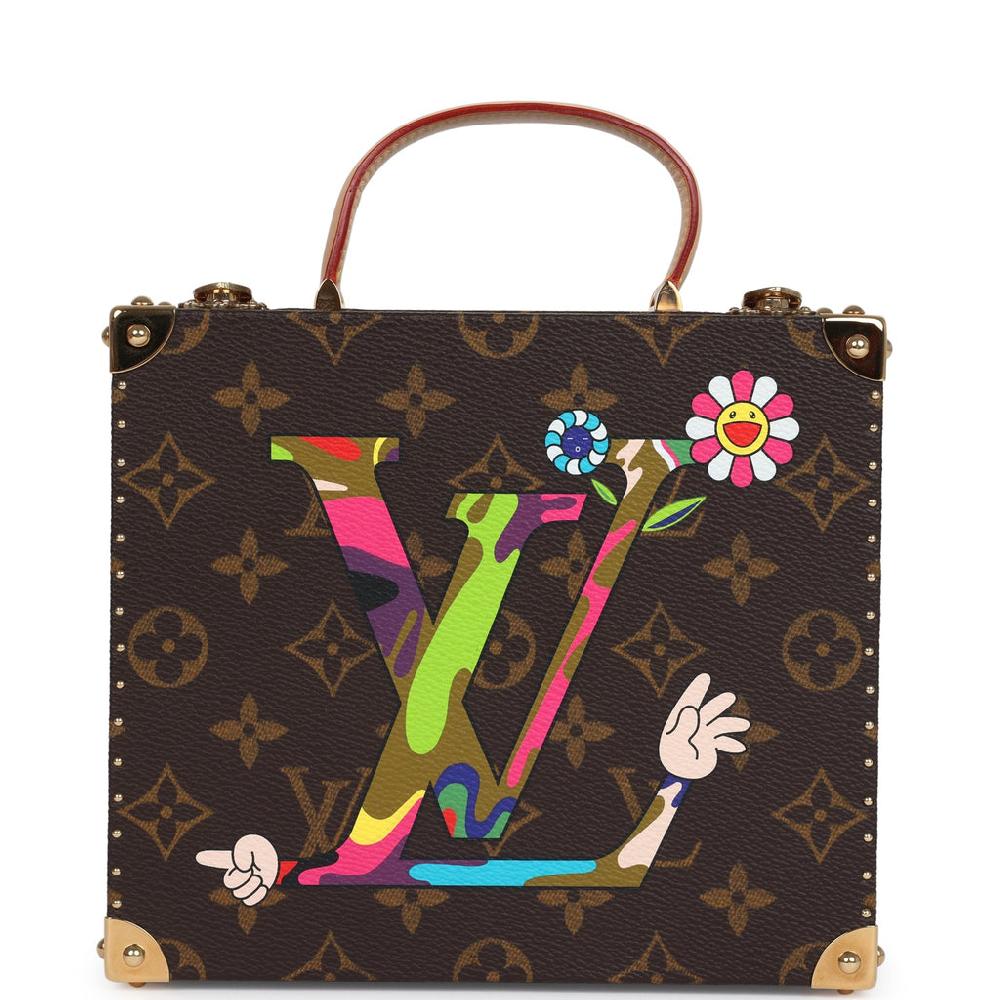 Vintage Louis Vuitton x Takashi Murakami Hands Jewelry Trunk Brown Multi Monogram Hands Brass Hardware