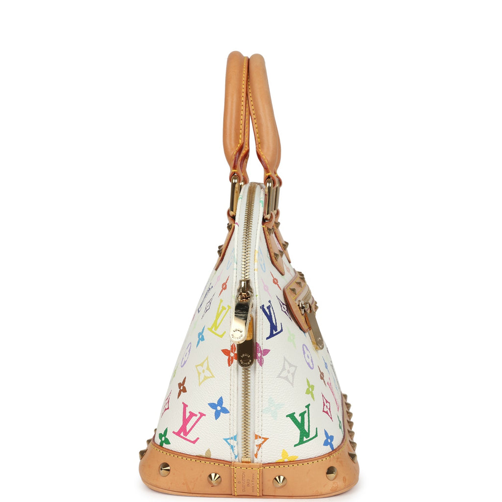Vintage Louis Vuitton X Takashi Murakami Monogram Multicolor White Alma PM Gold Hardware