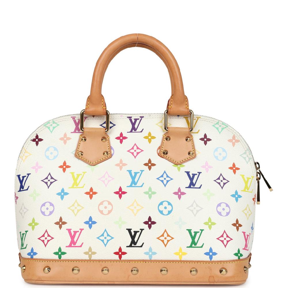 Vintage Louis Vuitton X Takashi Murakami Monogram Multicolor White Alma PM Gold Hardware