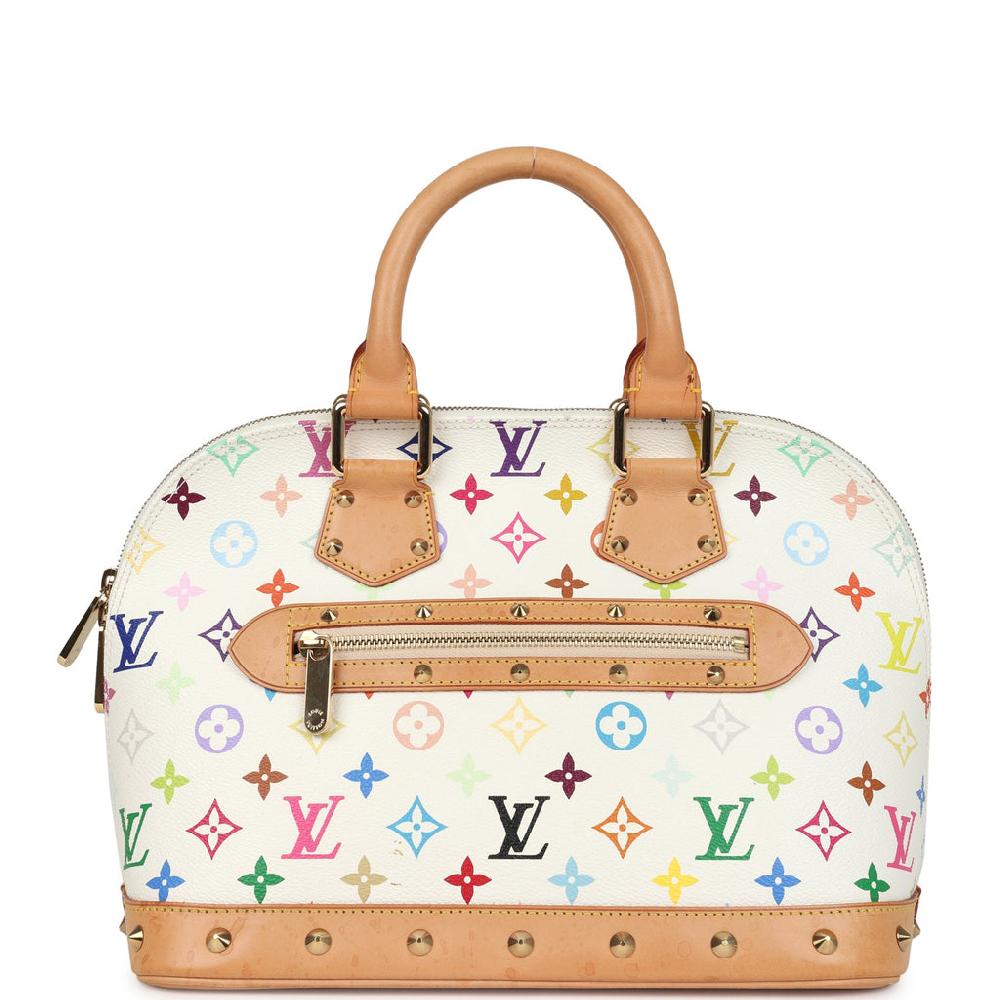 Vintage Louis Vuitton x Takashi Murakami Monogram Multicolor White Alma PM Gold Hardware