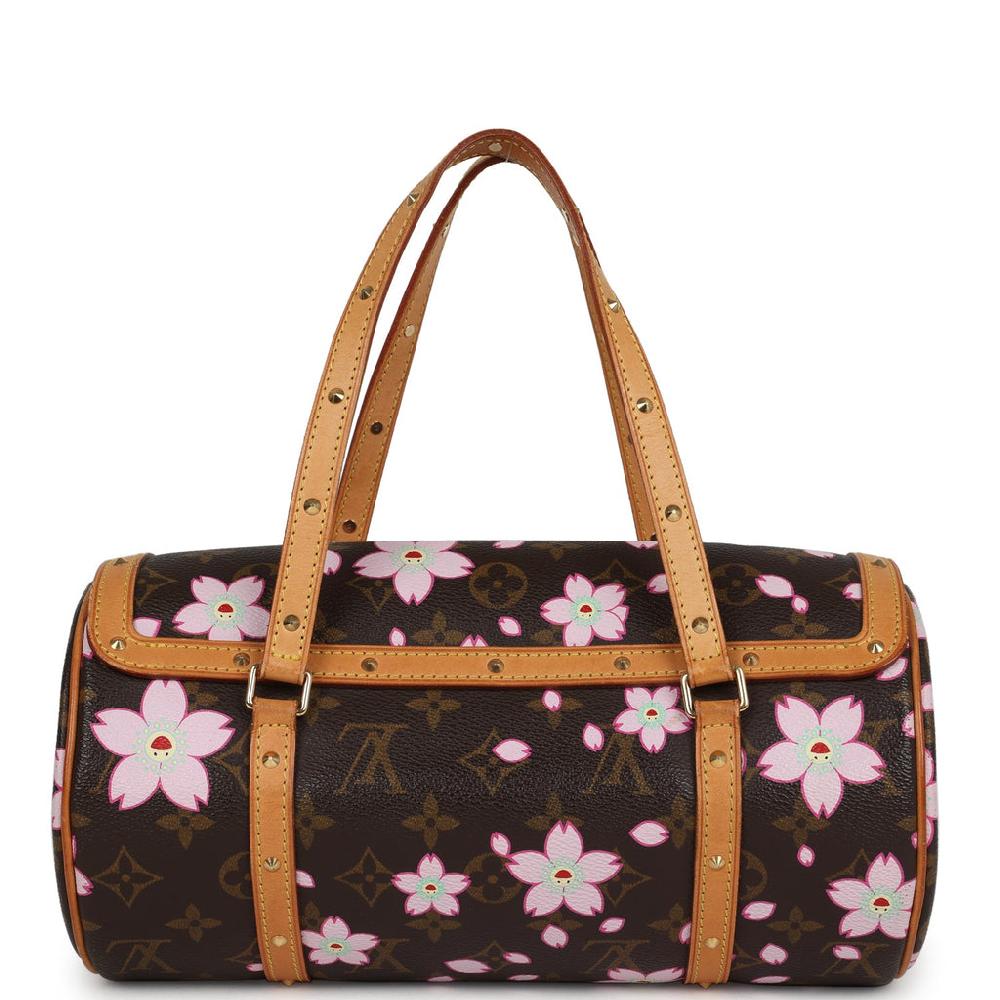Vintage Louis Vuitton X Takashi Murakami Papillon Brown Monogram Cherry Blossom Gold Hardware