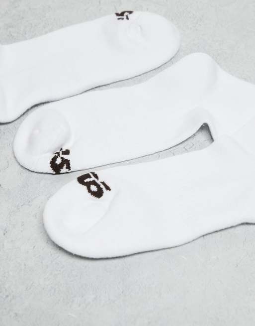 4505 3 Pack 2 Stripe Crew Sock With Quick Dry In White With Coffee Stripe