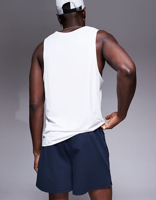 4505 5 Inch Quick Dry Wide Leg Mesh Training Shorts With Graphic In Midnight Navy