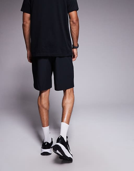 4505 8" Wide Leg Training Short With Zip Phone Pocket In Black