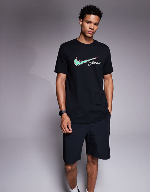 4505 8" wide leg training short with zip phone pocket in black