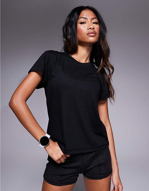 4505 boxy fit quick dry mesh running t-shirt in black