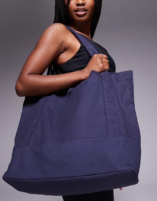 4505 canvas tote bag with graphic in deep navy