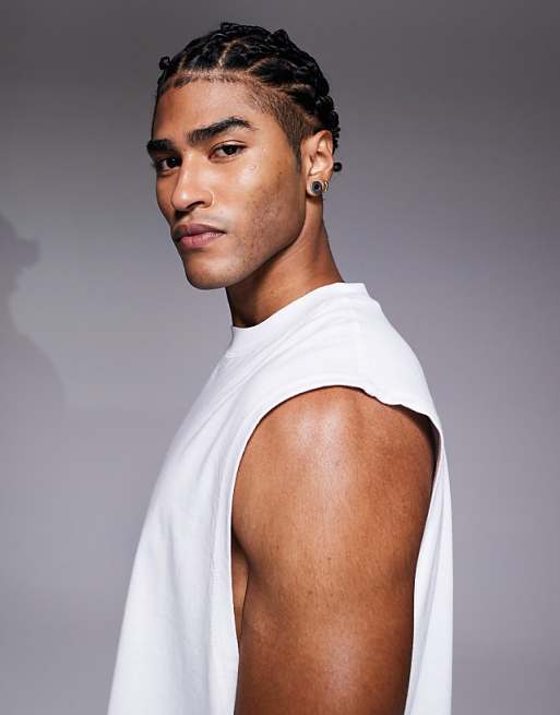 4505 Cotton Cropped Lifting Tank With Quick Dry Finish In White