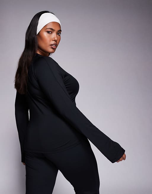 4505 Curve Icon Active Quick Dry Slim Fit Long Sleeve Top In Black