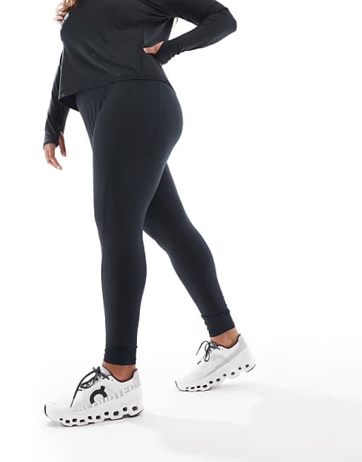 4505 Curve Icon Active Tie Waist Run Legging With Phone Pocket In Black