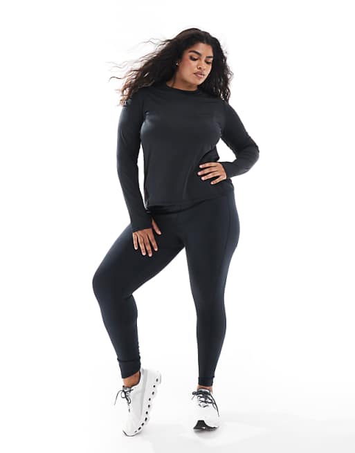 4505 Curve Icon active tie waist run legging with phone pocket in black
