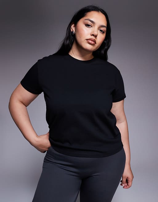 4505 Curve Icon cotton boxy t-shirt with quick dry finish in black