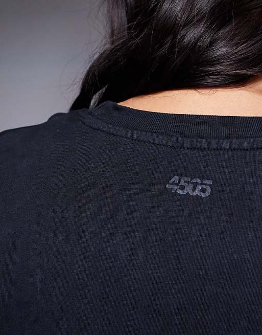 4505 Curve Icon Heavyweight Cotton Cropped T-shirt With Quick Dry Finish In Washed Black