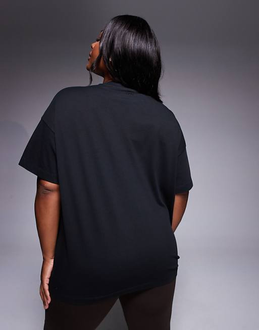 4505 Curve Icon Heavyweight Cotton Oversized T-shirt With Quick Dry Finish In Washed Black