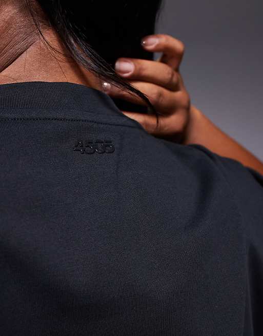 4505 Curve Icon Heavyweight Cotton Oversized T-shirt With Quick Dry Finish In Washed Black