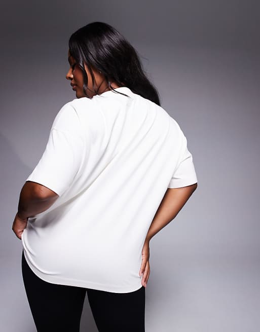 4505 Curve Icon Heavyweight Cotton Oversized T-shirt With Quick Dry Finish In Vintage White