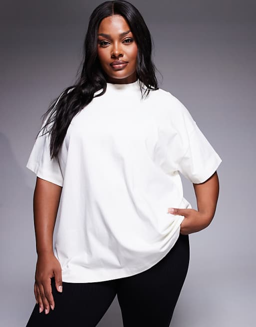 4505 Curve Icon heavyweight cotton oversized t-shirt with quick dry finish in vintage white