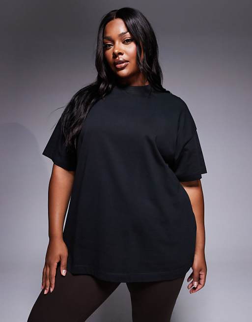 4505 Curve Icon heavyweight cotton oversized t-shirt with quick dry finish in washed black