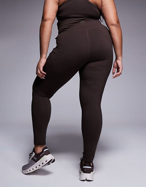 4505 Curve Icon Soft Touch High Waist Yoga Legging In Chocolate