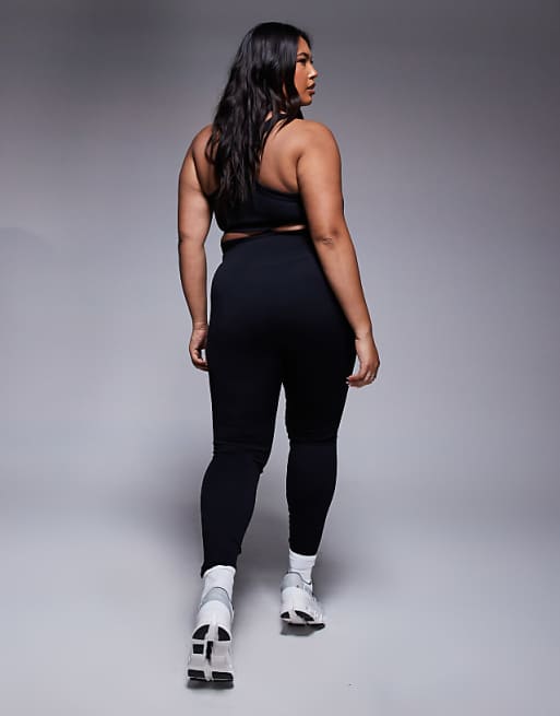 4505 Curve Seamless Sculpting High Waist Gym Leggings In Black