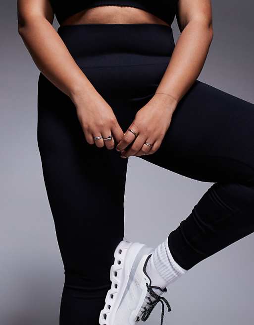 4505 Curve Seamless Sculpting High Waist Gym Leggings In Black