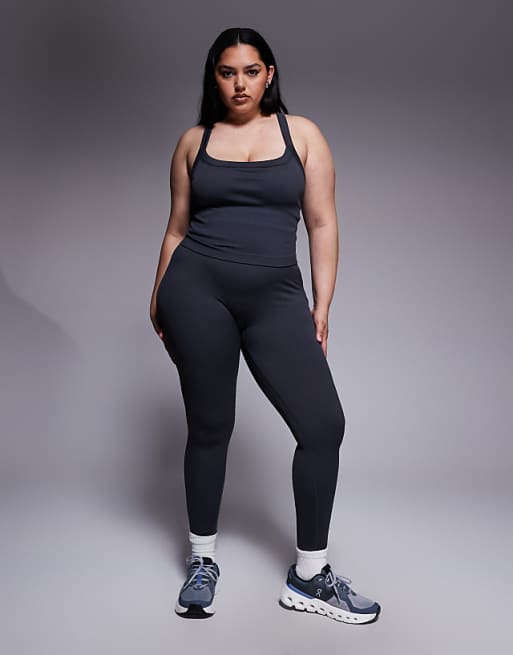 4505 Curve Seamless Sculpting High Waist Gym Leggings In Flint Grey