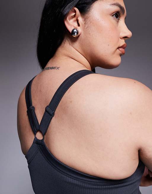 4505 Curve Seamless Sculpting Vest With Inner Bra And Adjustable Straps In Flint Grey
