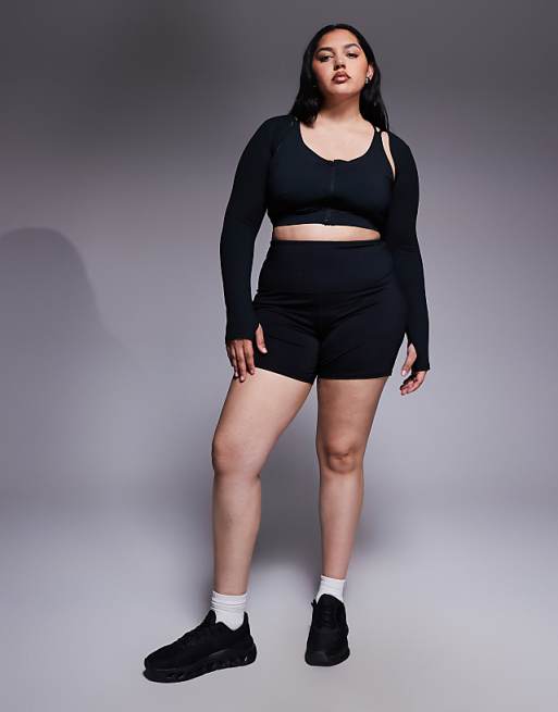 4505 Curve Soft Touch Layering Long Sleeve Shrug In Black