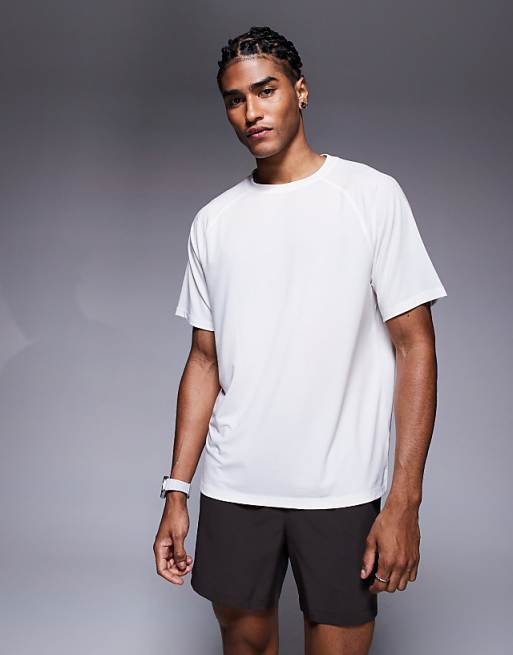 4505 Heavy Lifting Quick Dry Back Print Performance T-shirt In Vintage White