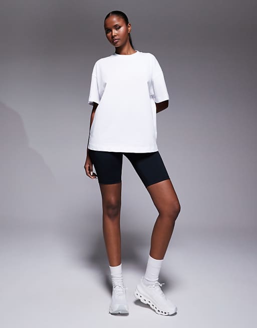 4505 Heavyweight Cotton Oversized T-shirt With Peach Back Print In White
