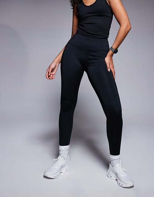 4505 Hourglass Icon Active Tie Waist Run Legging With Phone Pocket In Black