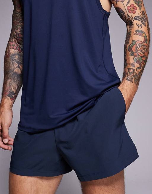 4505 Icon 3 Inch Quick Dry Running Shorts With Back Phone Pocket In Deep Navy