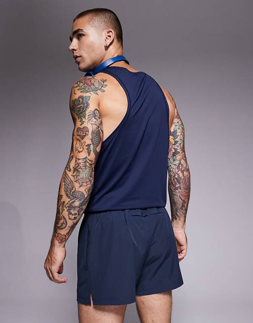 4505 Icon 3 Inch Quick Dry Running Shorts With Back Phone Pocket In Deep Navy