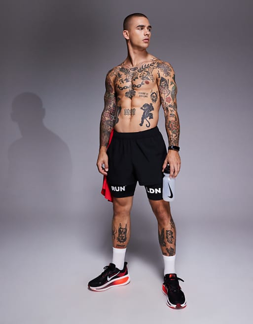 4505 Icon 3 inch quick dry running shorts with back phone pocket in black