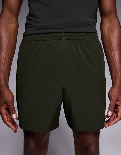 4505 Icon 5 Inch Quick Dry Training Shorts With Zip Pockets In Khaki