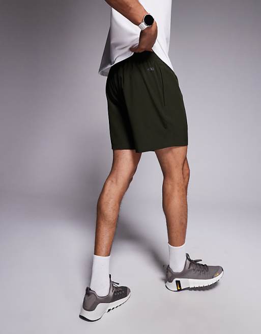 4505 Icon 5 Inch Quick Dry Training Shorts With Zip Pockets 2 Pack In Black And Khaki