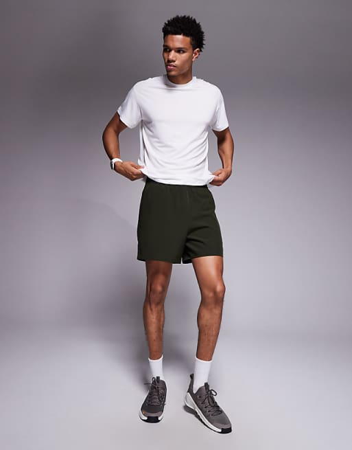 4505 Icon 5 Inch Quick Dry Training Shorts With Zip Pockets 2 Pack In Black And Khaki