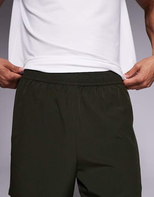 4505 Icon 5 Inch Quick Dry Training Shorts With Zip Pockets 2 Pack In Black And Khaki
