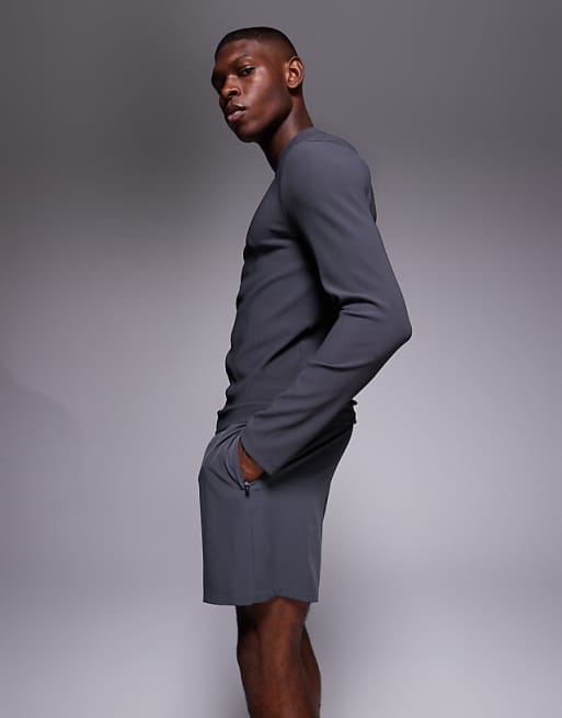 4505 Icon 5 Inch Quick Dry Training Shorts With Zip Pockets In Charcoal