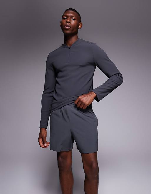 4505 Icon 5 inch quick dry training shorts with zip pockets in charcoal