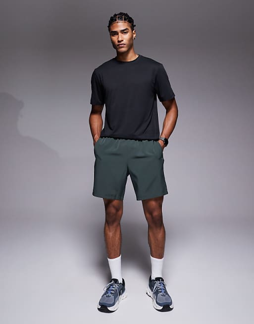 4505 Icon 7 inch quick dry training shorts with zip pockets in deep khaki