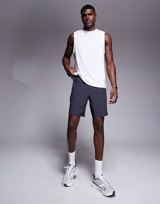 4505 Icon 7 Inch Quick Dry Training Shorts With Zip Pockets 2 Pack In Black And Charcoal