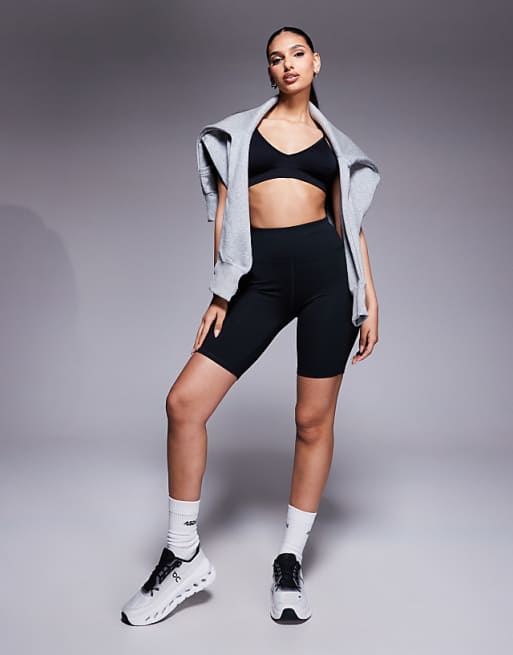 4505 Icon 8 inch soft touch legging short in black